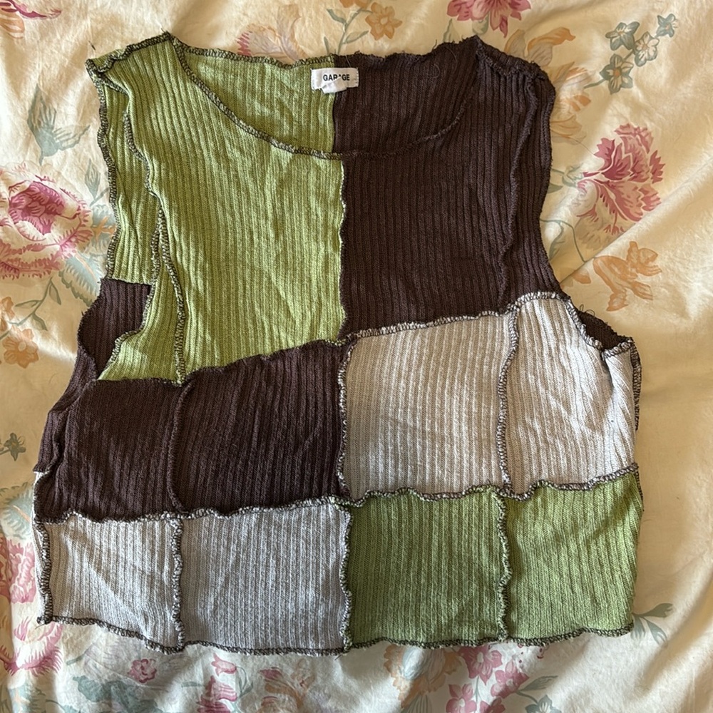 Cropped patchwork top